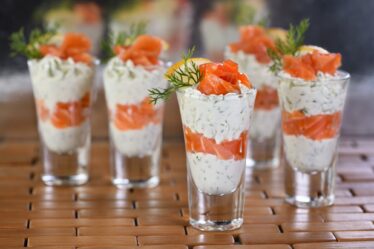 Verrine soft cheese cream and salmon