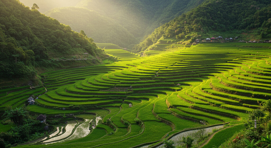 Le vert infini des rizières en terrasses de Banaue aux Philippines ...