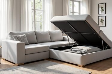 optimisez votre salon avec un canapé d'angle convertible équipé d'un coffre de rangement, alliant style, confort et fonctionnalité pour votre espace de vie.