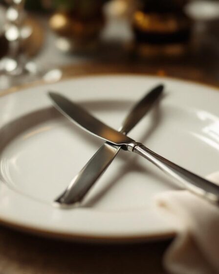 découvrez la signification du couvert croisé dans l'assiette et apprenez les règles d'étiquette pour des repas raffinés et élégants.