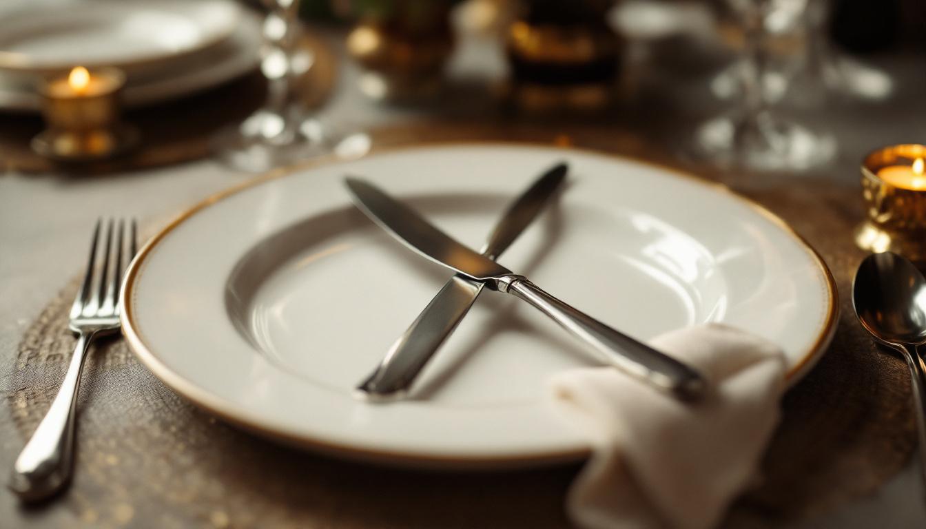 découvrez la signification du couvert croisé dans l'assiette et apprenez les règles d'étiquette pour des repas raffinés et élégants.