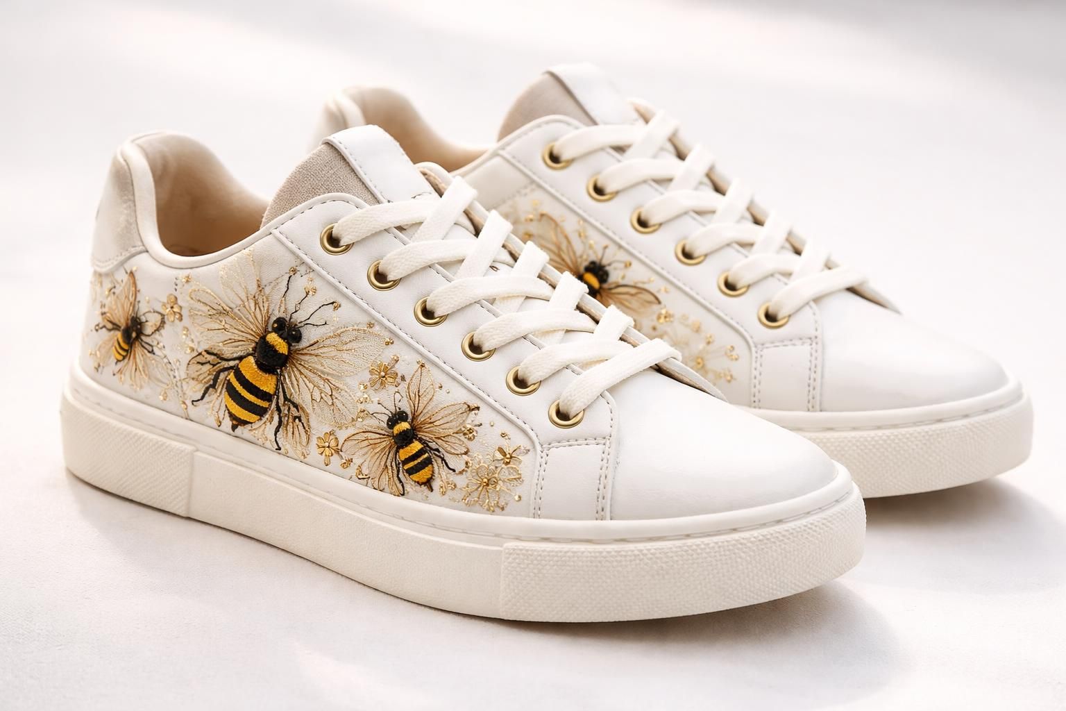 découvrez la tendance des chaussures abeille avec des motifs brodés élégants, parfaits pour personnaliser vos baskets et afficher un style unique.