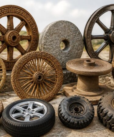 explorez les différentes formes et évolutions de l'invention de la roue à travers les cultures et les époques dans le monde entier.